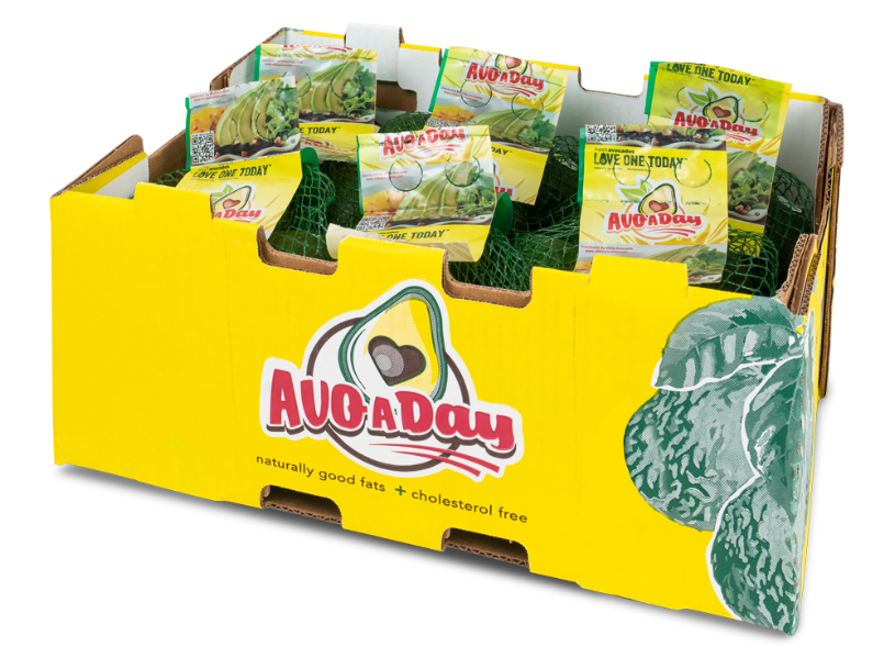 Villita Avocados branded avocado crate from client produce brand