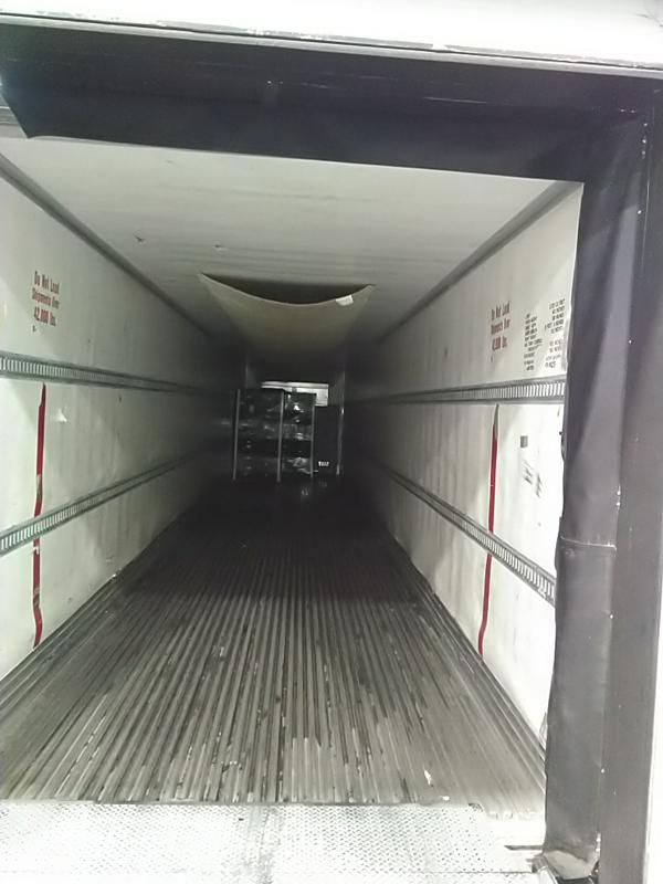 Clean empty reefer trailer ready for pre-cooled cold chain monitoring